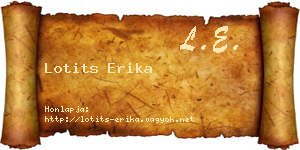 Lotits Erika névjegykártya